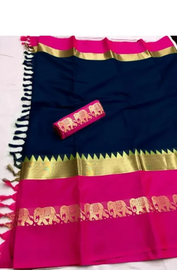Blue_And_Pink_Traditional_Saree_For_Women
