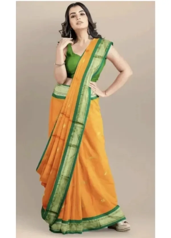 Orange_Green_Ethnic_Saree_for_Women