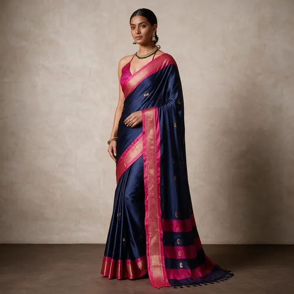 Navy_Blue_Cotton_Silk_Traditional_Saree_For_Women_Saree_under_999