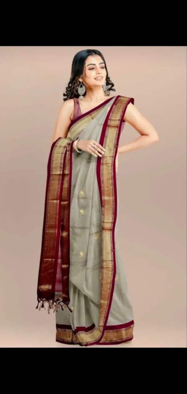 Sage_Green_Zari_Border_Saree_For_Women