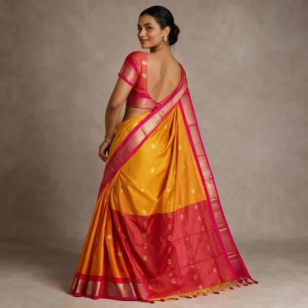 Orange_Cotton_Silk_Woven_Traditional_Saree_For_Women_Saree_under_999