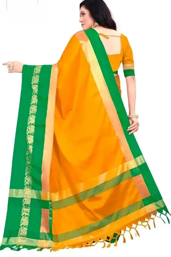 Orange_Green_Cotton_Silk_Traditional_Motif_Saree_For_Women_Saree_under_999