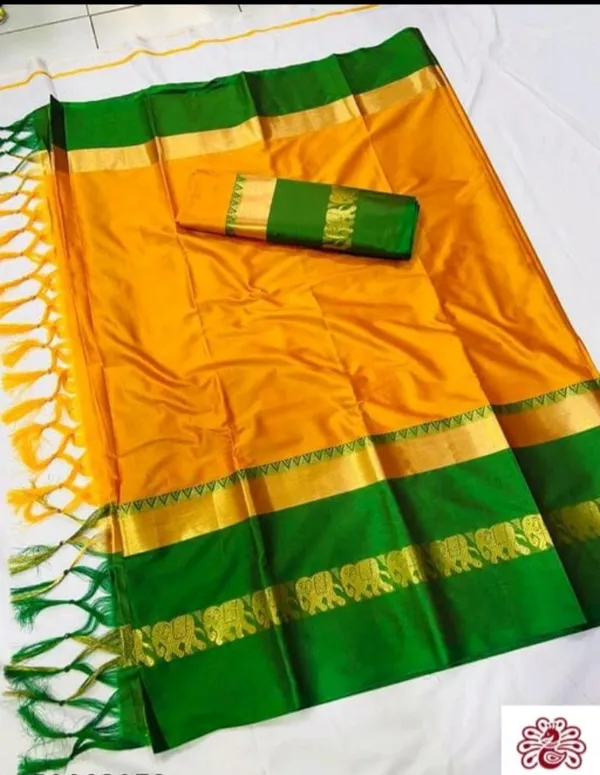 Orange_Green_Traditional_Motif_Saree_for_Women