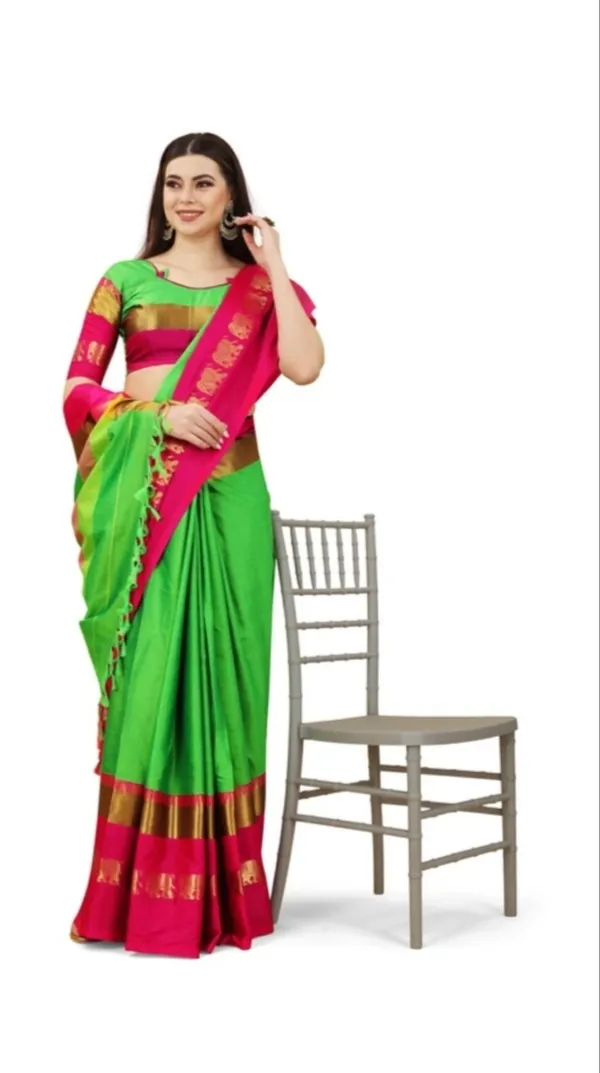 Green_And_Pink_Designer_Blouse_for_Women