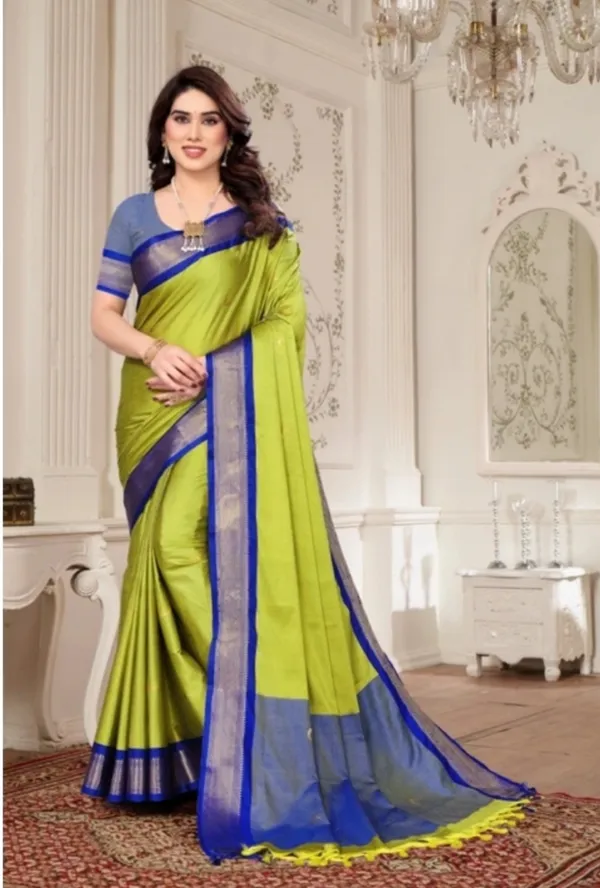 Lime_Green_Woven_Saree_for_Women