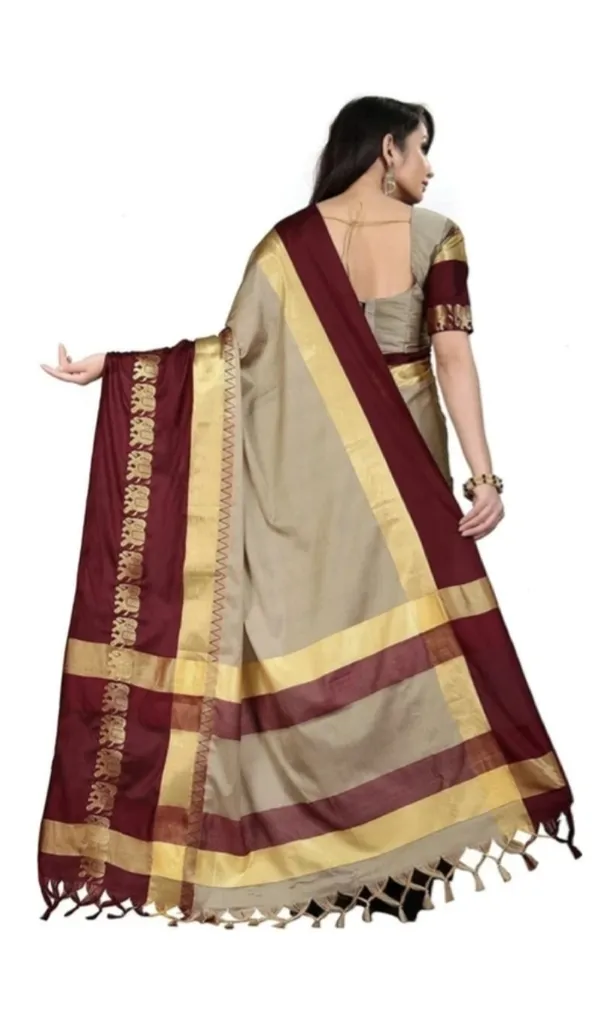 Maroon_Beige_Woven_Traditional_Saree_For_Women