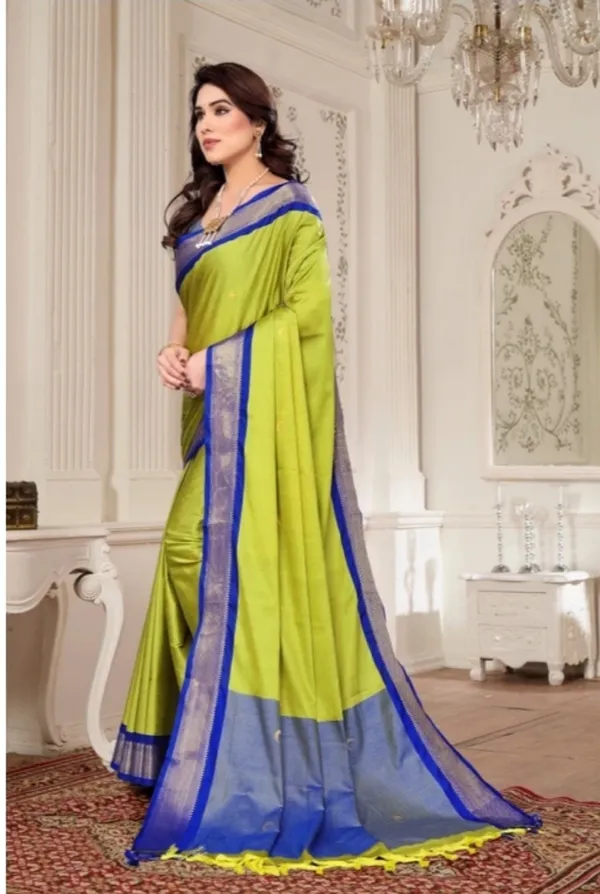 Lime_Green_Woven_Saree_for_Women