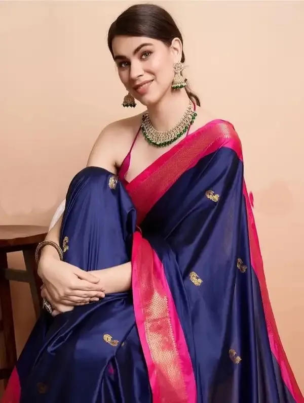 Navy_Blue_Cotton_Silk_Traditional_Saree_For_Women_Saree_under_999
