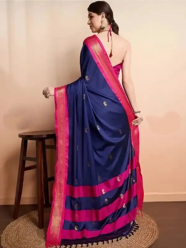 Navy_Blue_Cotton_Silk_Traditional_Saree_For_Women_Saree_under_999