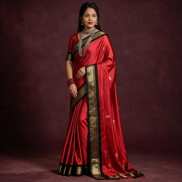 Red_Cotton_Silk_Woven_Traditional_Saree_For_Women_Saree_under_999