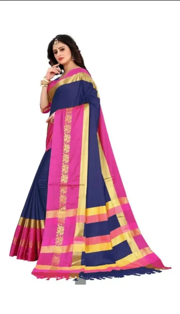 Blue_And_Pink_Traditional_Saree_For_Women