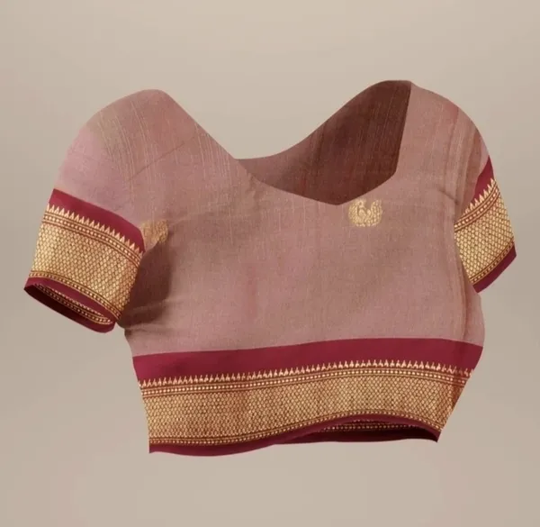 Peach_Traditional_Saree_With_Zari_Border_for_Women