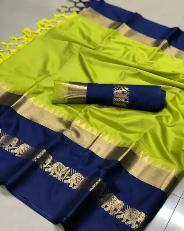 Lime_Green_Navy_Cotton_Silk_Woven_Traditional_Saree_For_Women_Saree_under_999