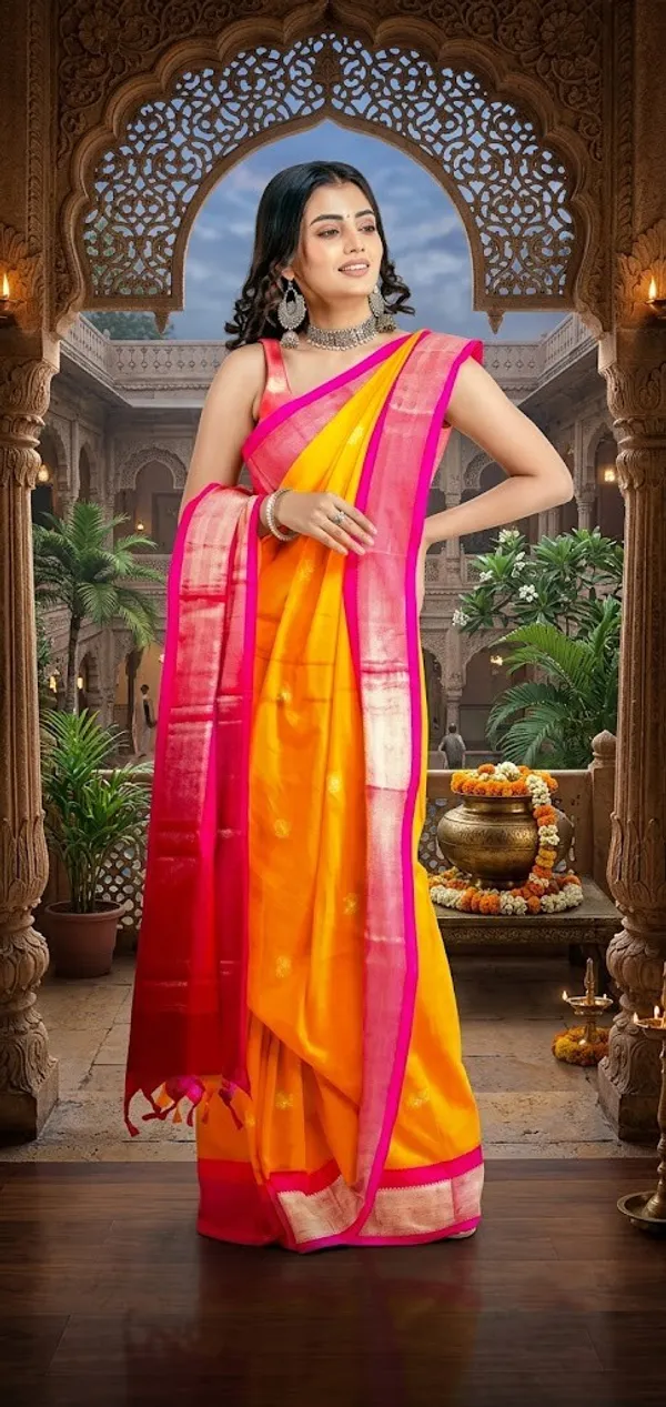 Orange_Cotton_Silk_Woven_Traditional_Saree_For_Women_Saree_under_999