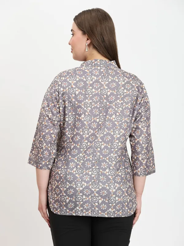 HIBELTS_Women_Solid_Shirt_Collar_Top_With_3_4th_Sleeves_Regular_Fit