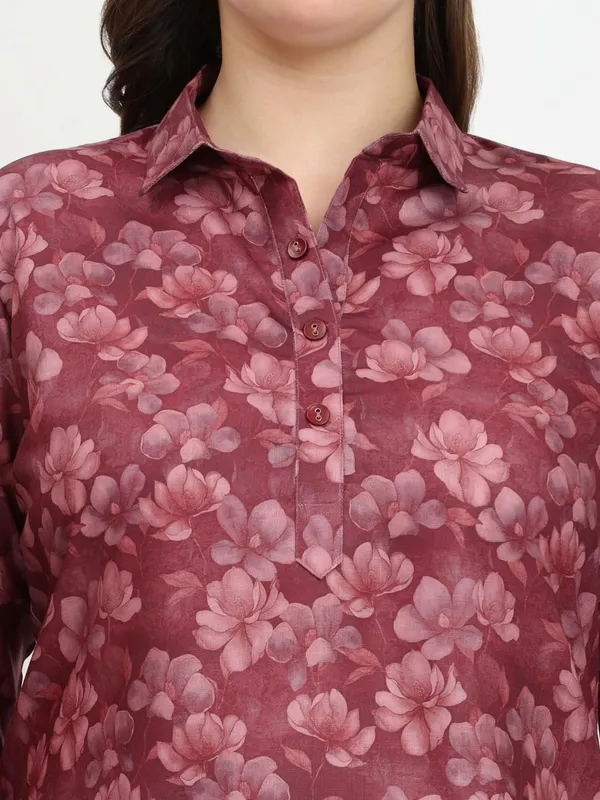HIBELTS_Women_Solid_Shirt_Collar_Top_With_3_4th_Sleeves_Regular_Fit