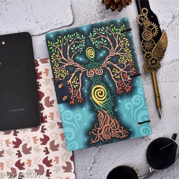 Beautiful_Trendy_Aesthetic_Printed_Leather_Diary_Notebook_With_Lock_Clasp_For_Gift_Office_Use_5_7_Inch_200_Pages_A5_Diary_Unruled_200_Pages