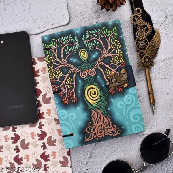 Beautiful_Trendy_Aesthetic_Printed_Leather_Diary_Notebook_With_Lock_Clasp_For_Gift_Office_Use_5_7_Inch_200_Pages_A5_Diary_Unruled_200_Pages