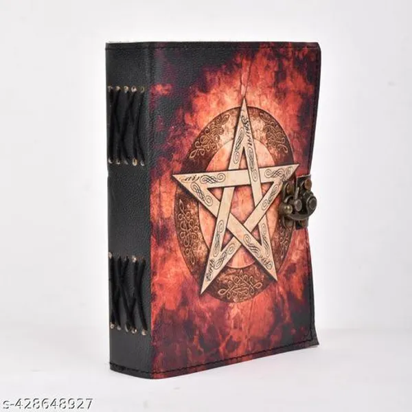 Leather_Journal_With_Rustics_Lock_Blank_Spell_Book_Of_Shadows_Grimoire_Journal_Celtic_Star_A5_17_5Cmx12_5Cm_Handmade_Paper_200Pages_Antique_Journal_For_Women_Leather_Sketchbook