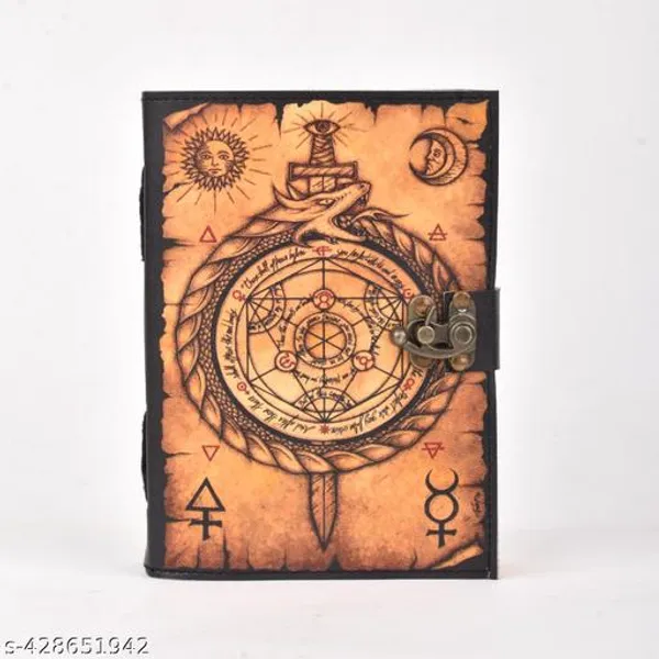 Blank_Spell_Book_Of_Shadows_Journal_Witchcraft_Supplies_Witch_Spell_For_Men_Women_200_Pages_With_Lock_Clasp_Vintage_Handmade_Deckle_Edge_Paper_Leather_Sketchbook