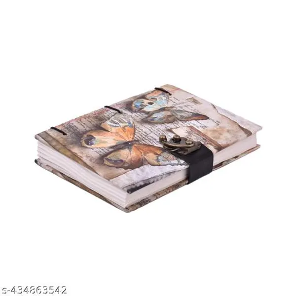 Trendy_Butterfly_Printed_Leather_Handmade_Notebook_Diaree