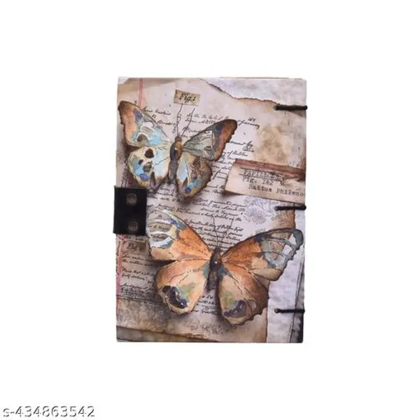 Trendy_Butterfly_Printed_Leather_Handmade_Notebook_Diaree