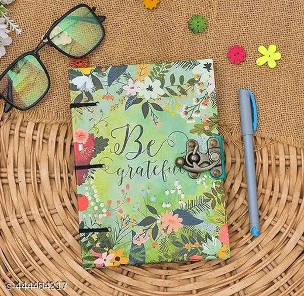 Printed_Be_Greatful_Stylish_A5_Leather_Diary_With_Lock_Clasp_Unruled_Pages_For_Creativity