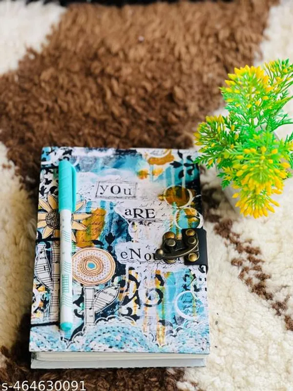 Flower_Printed_Diary_Notebook_With_Lock_Clasp_For_Gift_Office_Use_5_7_Inch_200_Pages_A5_Diary_Unruled_200_Pages