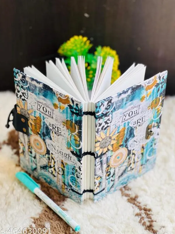 Flower_Printed_Diary_Notebook_With_Lock_Clasp_For_Gift_Office_Use_5_7_Inch_200_Pages_A5_Diary_Unruled_200_Pages