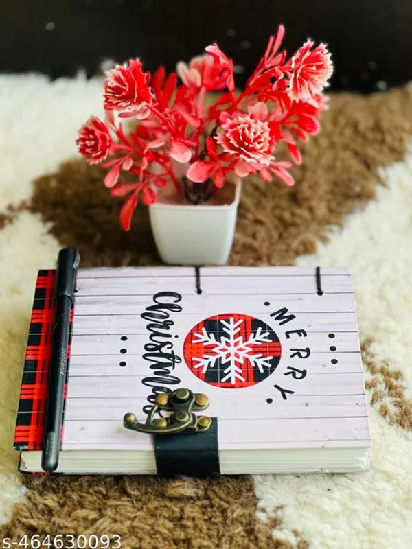 Merry_Christmas_Printed_Diary_Notebook_With_Lock_Clasp_For_Gift_Office_Use_5_7_Inch_200_Pages_A5_Diary_Unruled_200_Pages