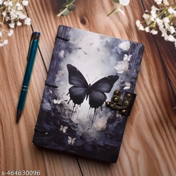 Trendy_Butterfly_Printed_Diary_Notebook_With_Lock_Clasp_For_Gift_Office_Use_5_7_Inch_200_Pages_A5_Diary_Unruled_200_Pages_Dairy_Lock_Wali