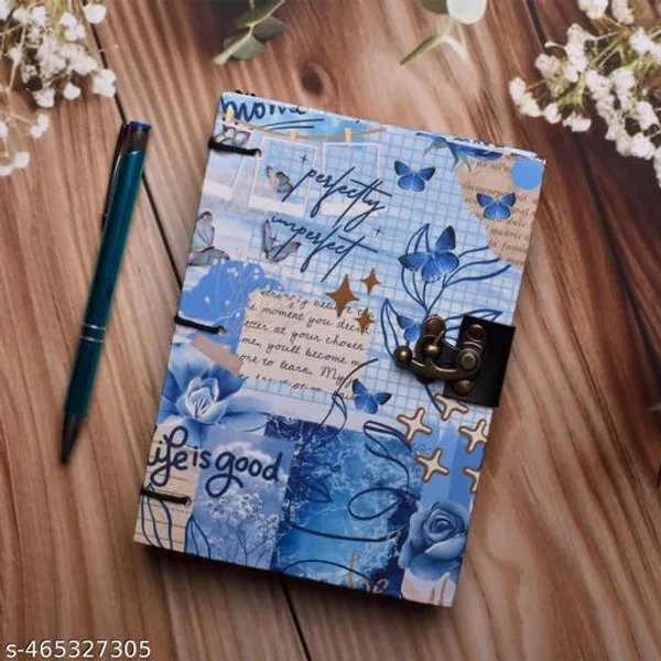 Trendy_Life_Is_Good_Printed_Diary_Notebook_With_Lock_Clasp_For_Gift_Office_Use_5_7_Inch_200_Pages_A5_Diary_Unruled_200_Pages