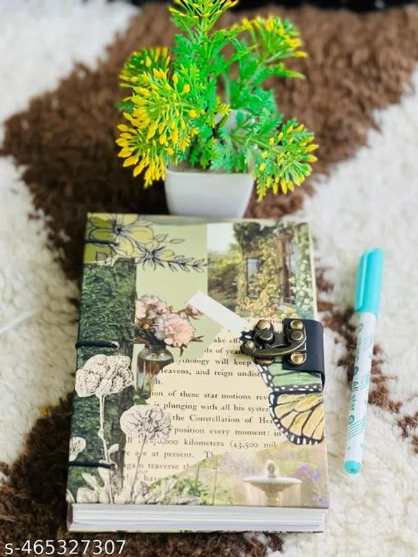 Flower_Printed_Diary_Notebook_With_Lock_Clasp_For_Gift_Office_Use_5_7_Inch_200_Pages_A5_Diary_Unruled_200_Pages
