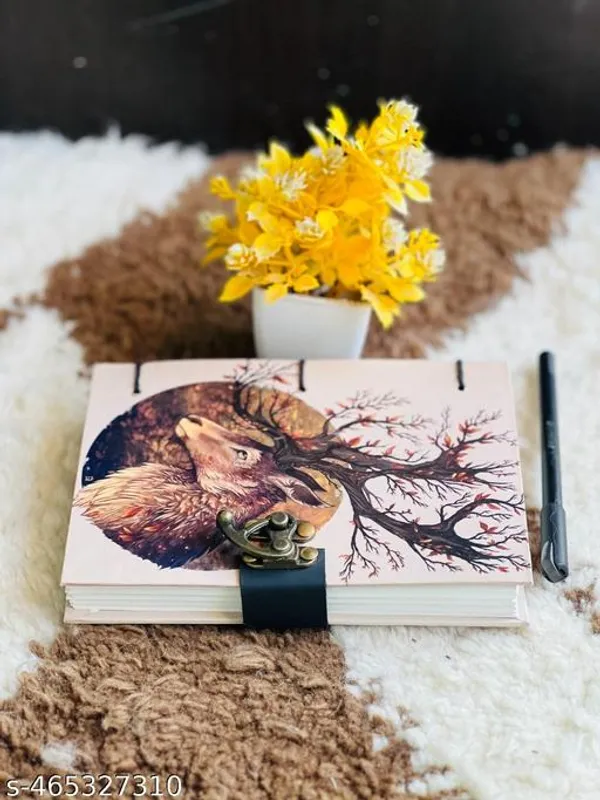 Tree_Deer_Sepical_Printed_Diary_Notebook_With_Lock_Clasp_For_Gift_Office_Use_5_7_Inch_200_Pages_A5_Diary_Unruled_200_Pages