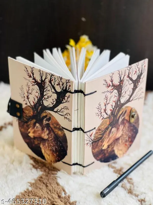 Tree_Deer_Sepical_Printed_Diary_Notebook_With_Lock_Clasp_For_Gift_Office_Use_5_7_Inch_200_Pages_A5_Diary_Unruled_200_Pages