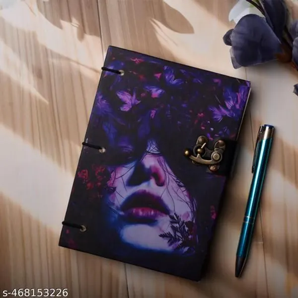 Beautiful_Girl_Printed_Diary_Notebook_With_Lock_Clasp_For_Gift_Office_Use_5_7_Inch_200_Pages_A5_Diary_Unruled_200_Pages