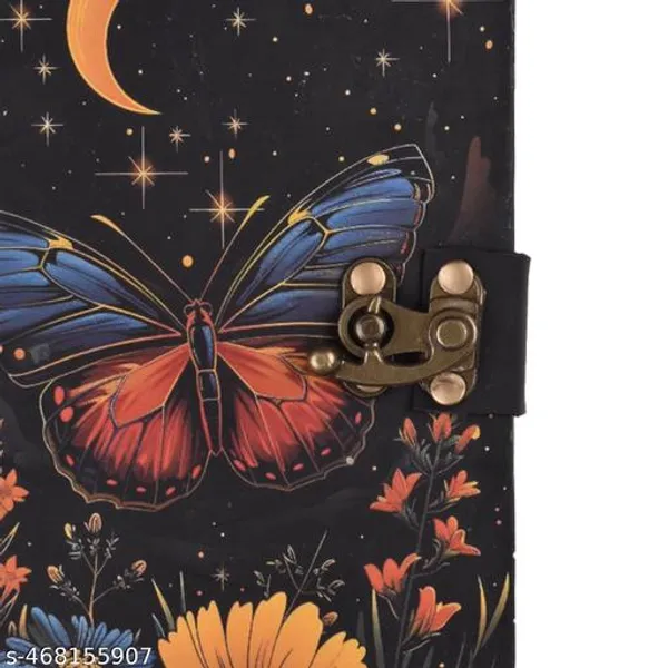 Trendy_Beautiful_Butterfly_Printed_Diary_Notebook_With_Lock_Clasp_For_Gift_Office_Use_5_7_Inch_200_Pages_A5_Diary_Unruled_200_Pages