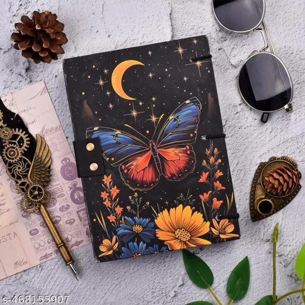 Trendy_Beautiful_Butterfly_Printed_Diary_Notebook_With_Lock_Clasp_For_Gift_Office_Use_5_7_Inch_200_Pages_A5_Diary_Unruled_200_Pages