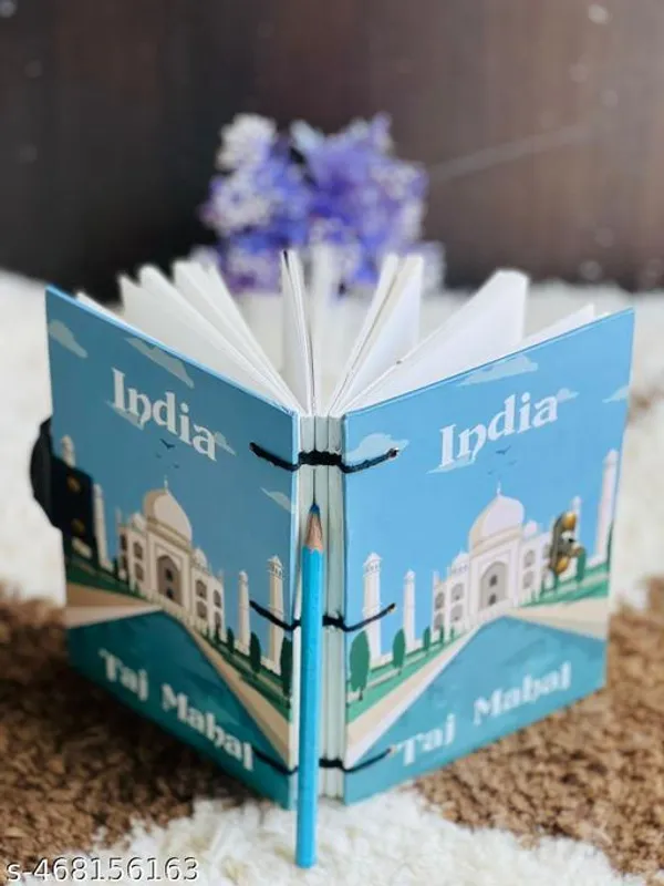 Limitted_Stock_Trendy_Taj_Mahal_Printed_Diary_Notebook_With_Lock_Clasp_For_Gift_Office_Use_5_7_Inch_200_Pages_A5_Diary_Unruled_200_Pages