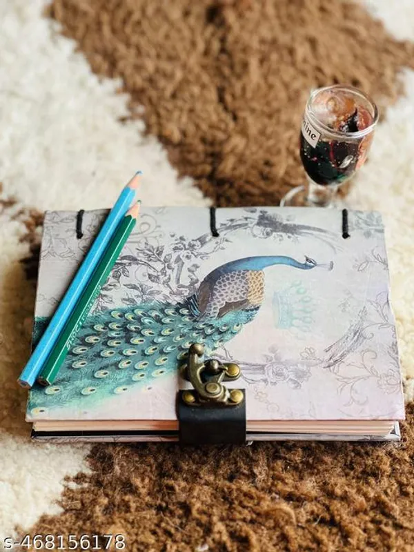 Peacock_Cardboard_Printed_Diary_Notebook_With_Lock_Clasp_For_Gift_Office_Use_5_7_Inch_200_Pages_A5_Diary_Unruled_200_Pages