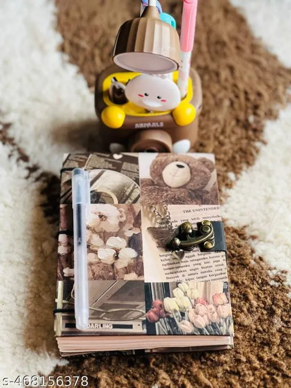 Teddy_Bear_Printed_Diary_Notebook_With_Lock_Clasp_For_Gift_Office_Use_5_7_Inch_200_Pages_A5_Diary_Unruled_200_Pages