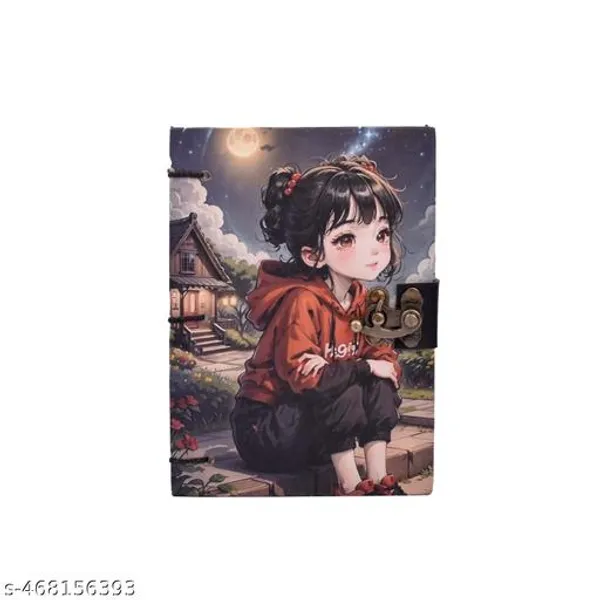 Cute_Girl_Printed_Diary_Notebook_With_Lock_Clasp_For_Gift_Office_Use_5_7_Inch_200_Pages_A5_Diary_Unruled_200_Pages