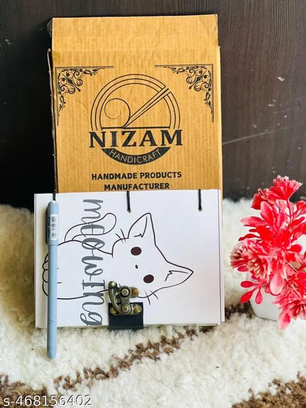 Trendy_Beautiful_Cute_Cat_Printed_Diary_Notebook_With_Lock_Clasp_For_Gift_Office_Use_5_7_Inch_200_Pages_A5_Diary_Unruled_200_Pages
