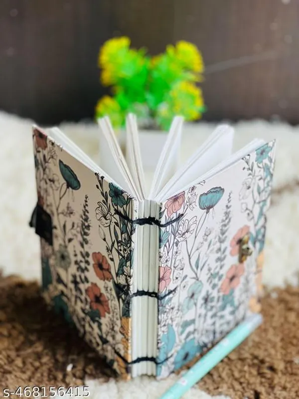 Only_Flower_Printed_Diary_Notebook_With_Lock_Clasp_For_Gift_Office_Use_5_7_Inch_200_Pages_A5_Diary_Unruled_200_Pages