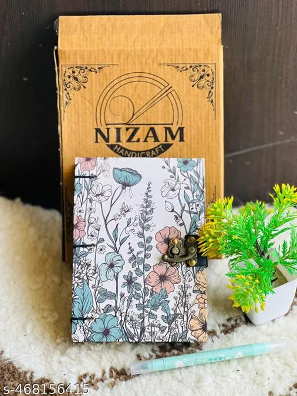 Only_Flower_Printed_Diary_Notebook_With_Lock_Clasp_For_Gift_Office_Use_5_7_Inch_200_Pages_A5_Diary_Unruled_200_Pages