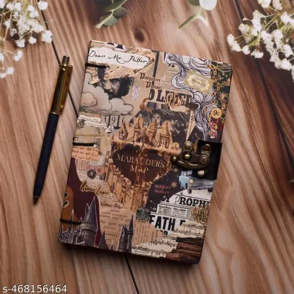 Maraudres_Printed_Diary_Notebook_With_Lock_Clasp_For_Gift_Office_Use_5_7_Inch_200_Pages_A5_Diary_Unruled_200_Pages
