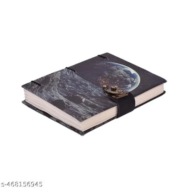 Earth_Moon_Printed_Diary_Notebook_With_Lock_Clasp_For_Gift_Office_Use_5_7_Inch_200_Pages_A5_Diary_Unruled_200_Pages