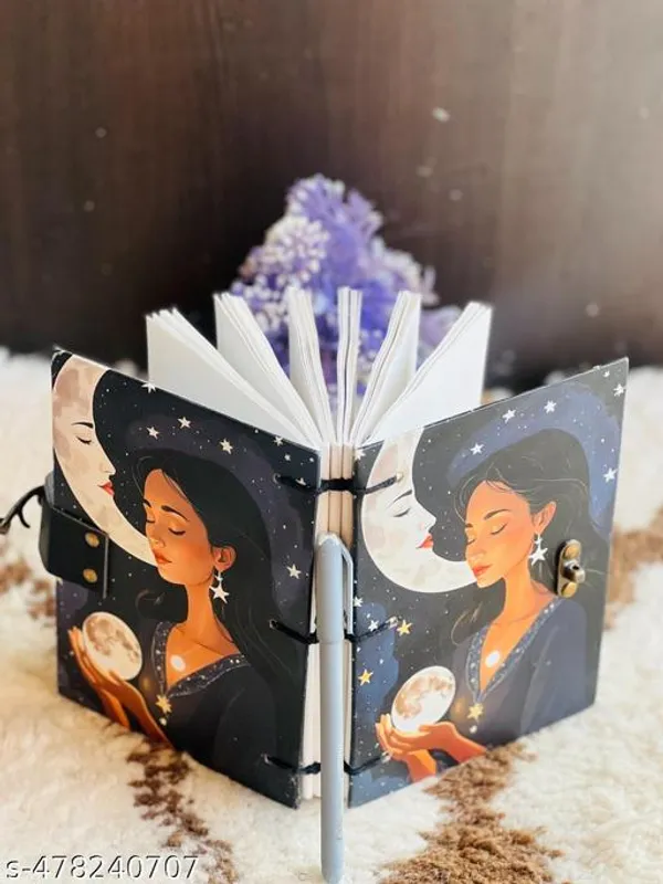 Trendy_Beautiful_Girl_Diary_Printed_Diary_Notebook_With_Lock_Clasp_For_Gift_Office_Use_5_7_Inch_200_Pages_A5_Diary_Unruled_200_Pages
