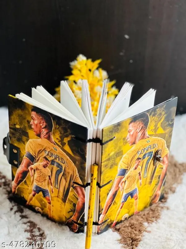 Ronaldo_Printed_Diary_For_Football_Lover_Notebook_With_Lock_Clasp_For_Gift_Office_Use_5_7_Inch_200_Pages_A5_Diary_Unruled_200_Pages