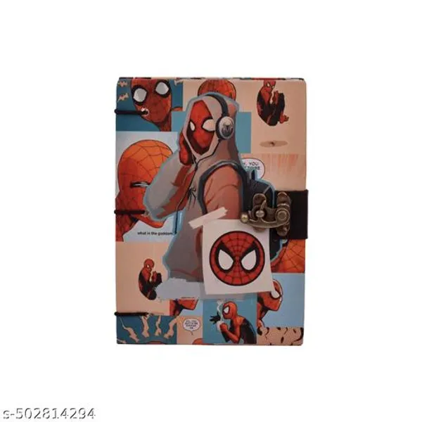 Trendy_Spider_Man_Diary_Notebook_With_Lock_Clasp_For_Gift_Office_Use_5_7_Inch_200_Pages_A5_Diary_Unruled_200_Pages